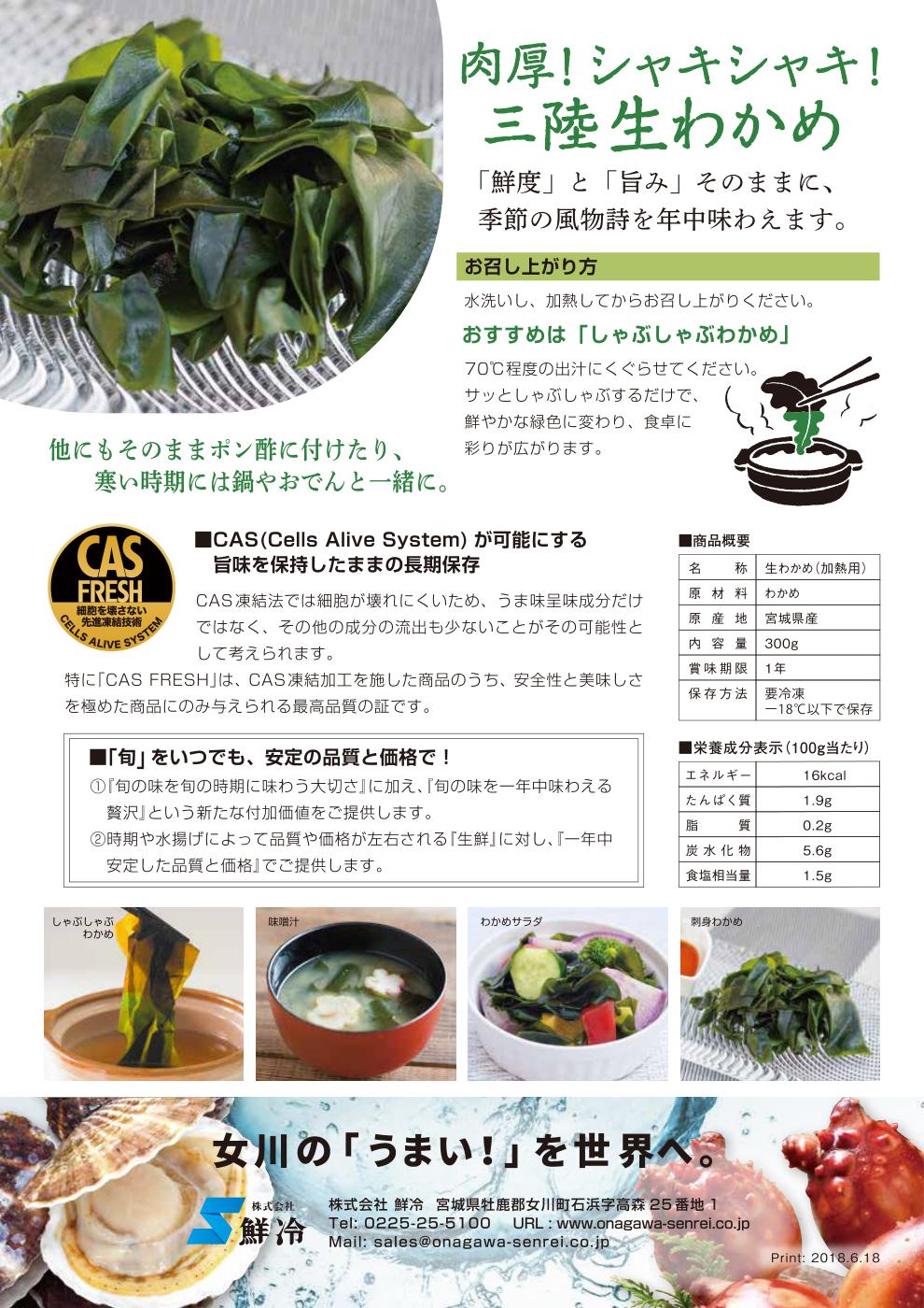 生わかめほかラベル・営業用チラシ（チラシ）